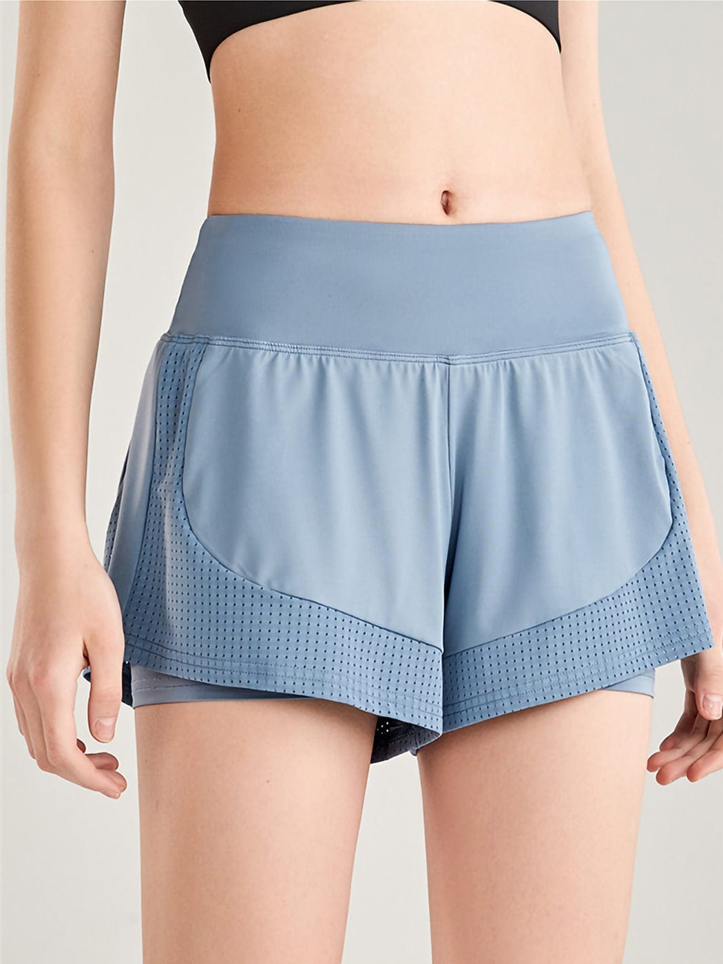 Pantalones cortos sueltos de secado rápido para correr, 2 en 1, para gimnasio