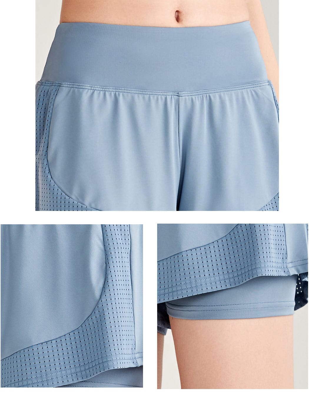 Pantalones cortos sueltos de secado rápido para correr, 2 en 1, para gimnasio