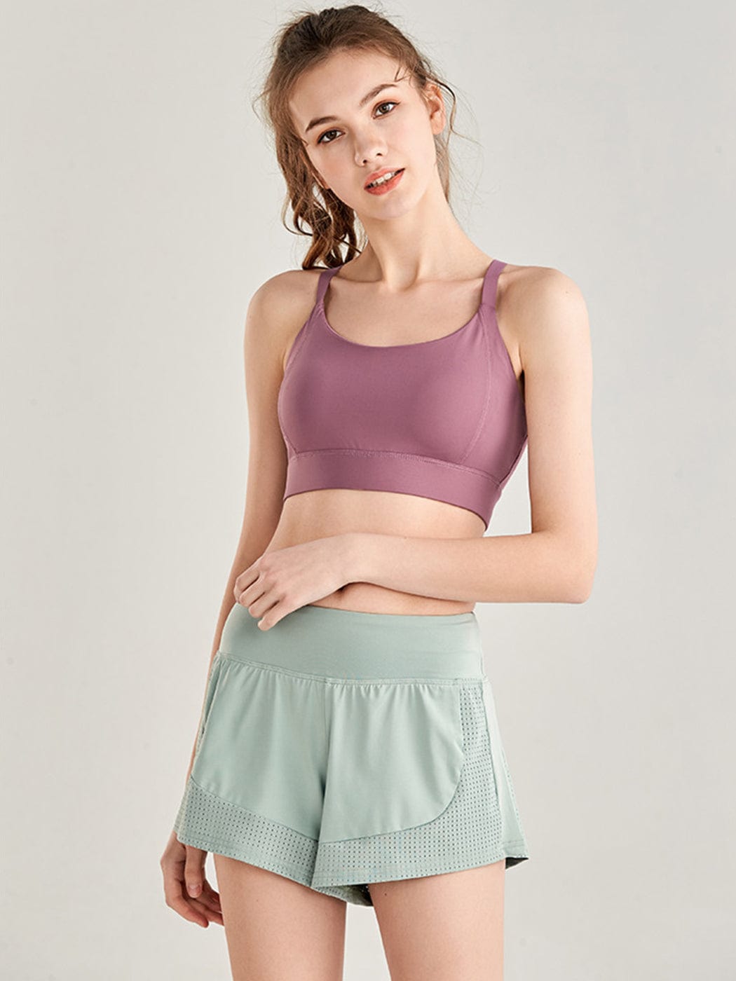 Pantalones cortos sueltos de secado rápido para correr, 2 en 1, para gimnasio