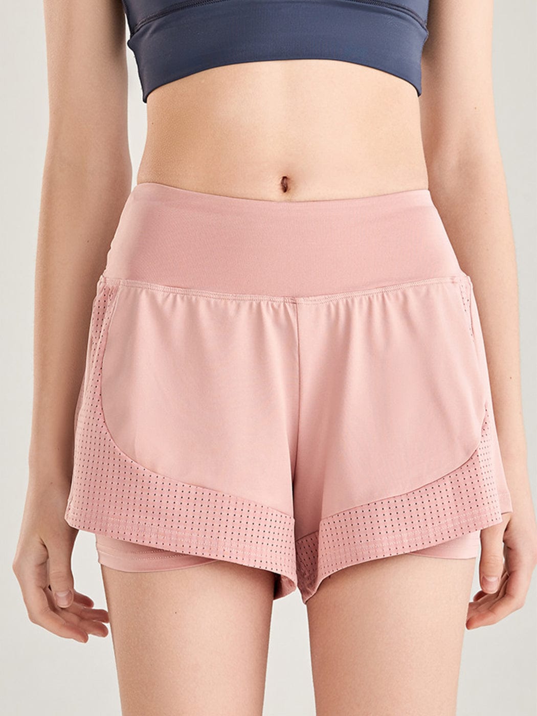 Pantalones cortos sueltos de secado rápido para correr, 2 en 1, para gimnasio