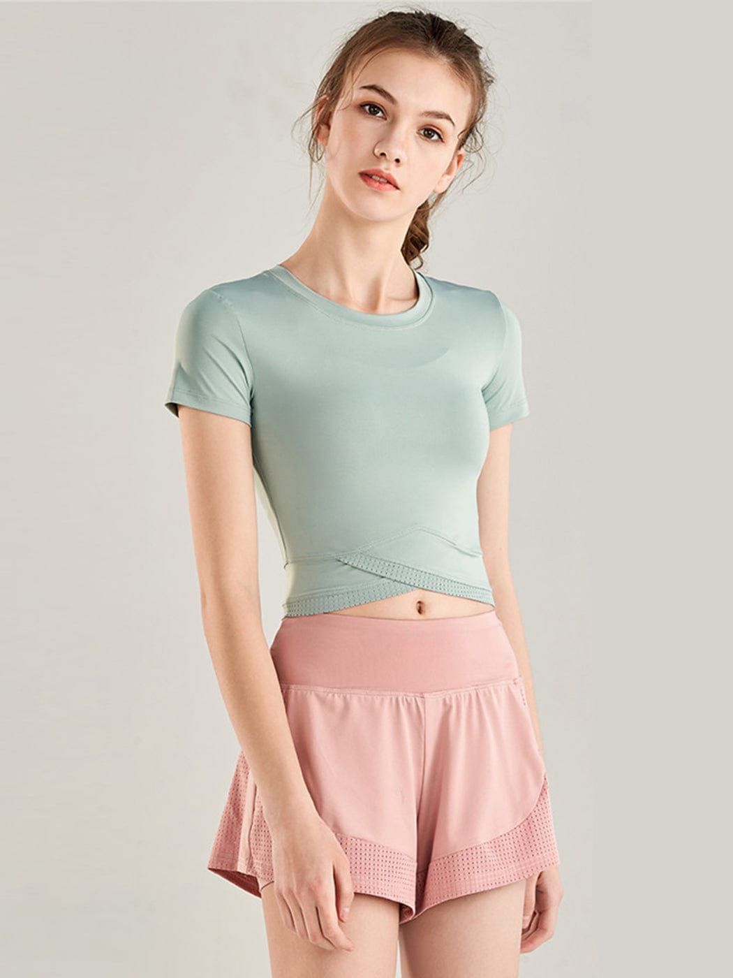 Pantalones cortos sueltos de secado rápido para correr, 2 en 1, para gimnasio