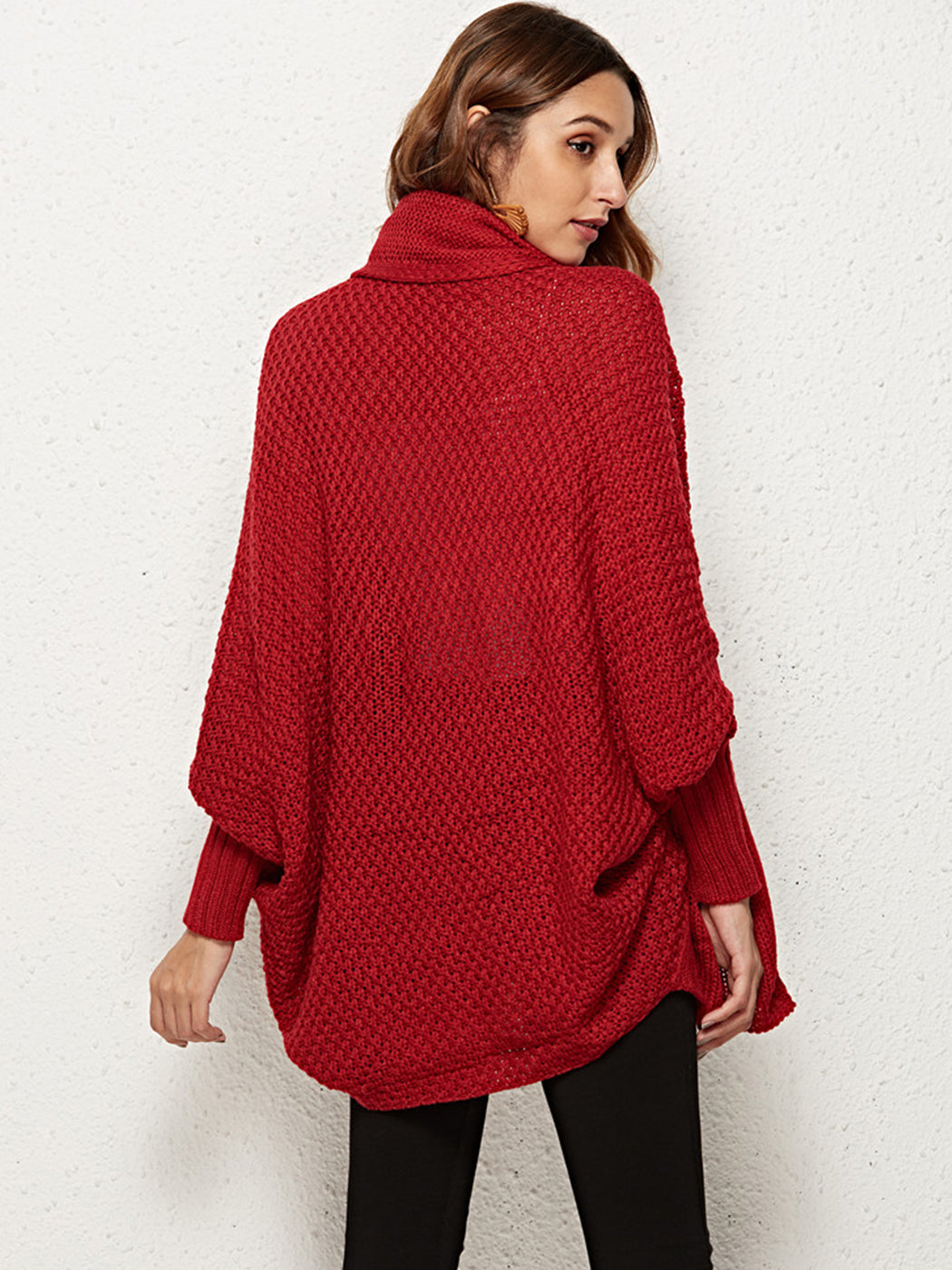 Women Batwing Sleeve Sweater Open Front Kimono Oversized Wrap Cardigan