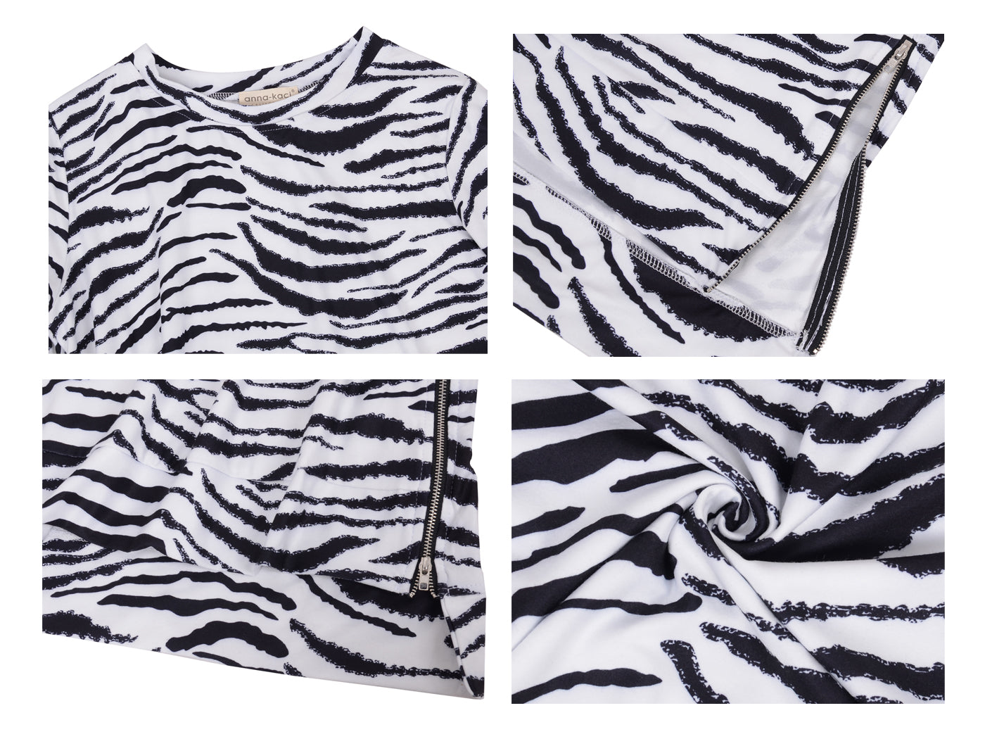 Sudadera tipo túnica con cuello redondo y mangas largas con estampado de camuflaje para mujer de Anna-Kaci