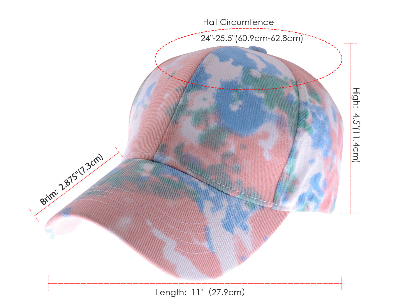 Gorra de béisbol unisex teñida con estilo hip hop de Anna-Kaci, ajustable, de algodón