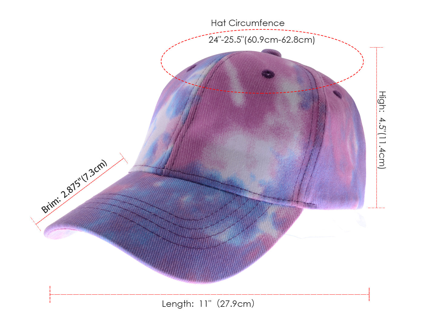 Gorra de béisbol unisex teñida con estilo hip hop de Anna-Kaci, ajustable, de algodón