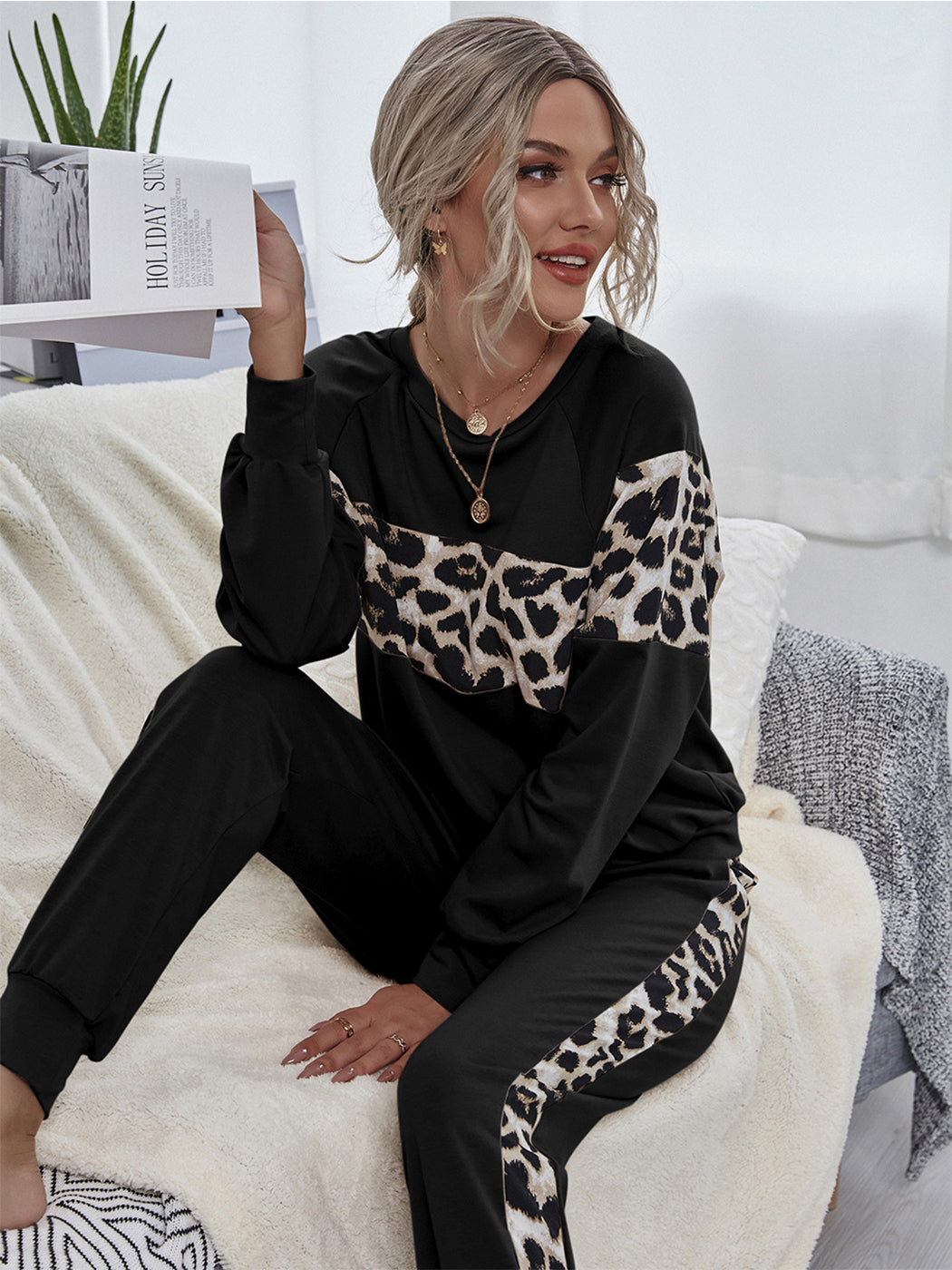2 Piece Leopard Print Jump Suit Set