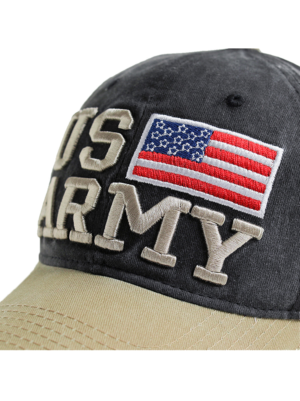 Gorra de béisbol ajustable de algodón con bordado de letras del ejército de EE. UU. con bandera estadounidense para hombres y mujeres