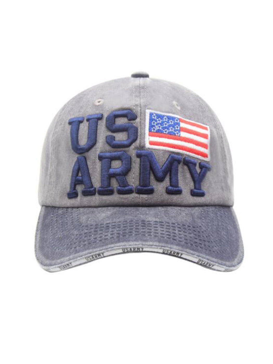 Gorra de béisbol ajustable de algodón con bordado de letras del ejército de EE. UU. con bandera estadounidense para hombres y mujeres