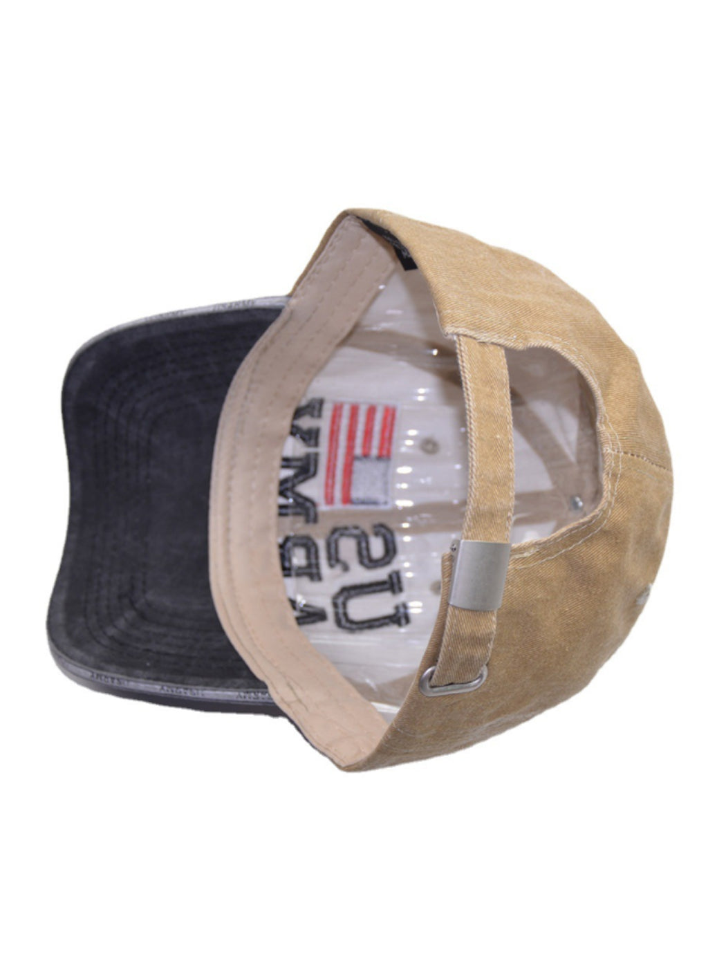 Gorra de béisbol ajustable de algodón con bordado de letras del ejército de EE. UU. con bandera estadounidense para hombres y mujeres
