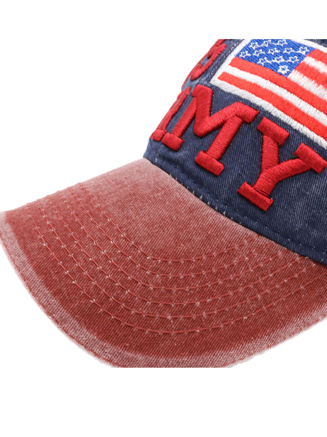 Gorra de béisbol ajustable de algodón con bordado de letras del ejército de EE. UU. con bandera estadounidense para hombres y mujeres