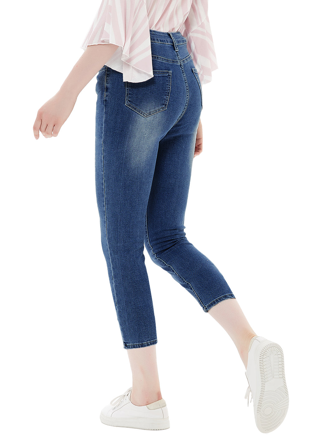 Vaqueros boyfriend capri de corte ajustado