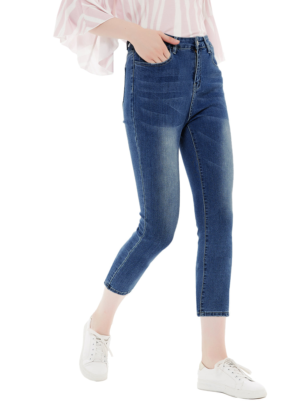 Vaqueros boyfriend capri de corte ajustado