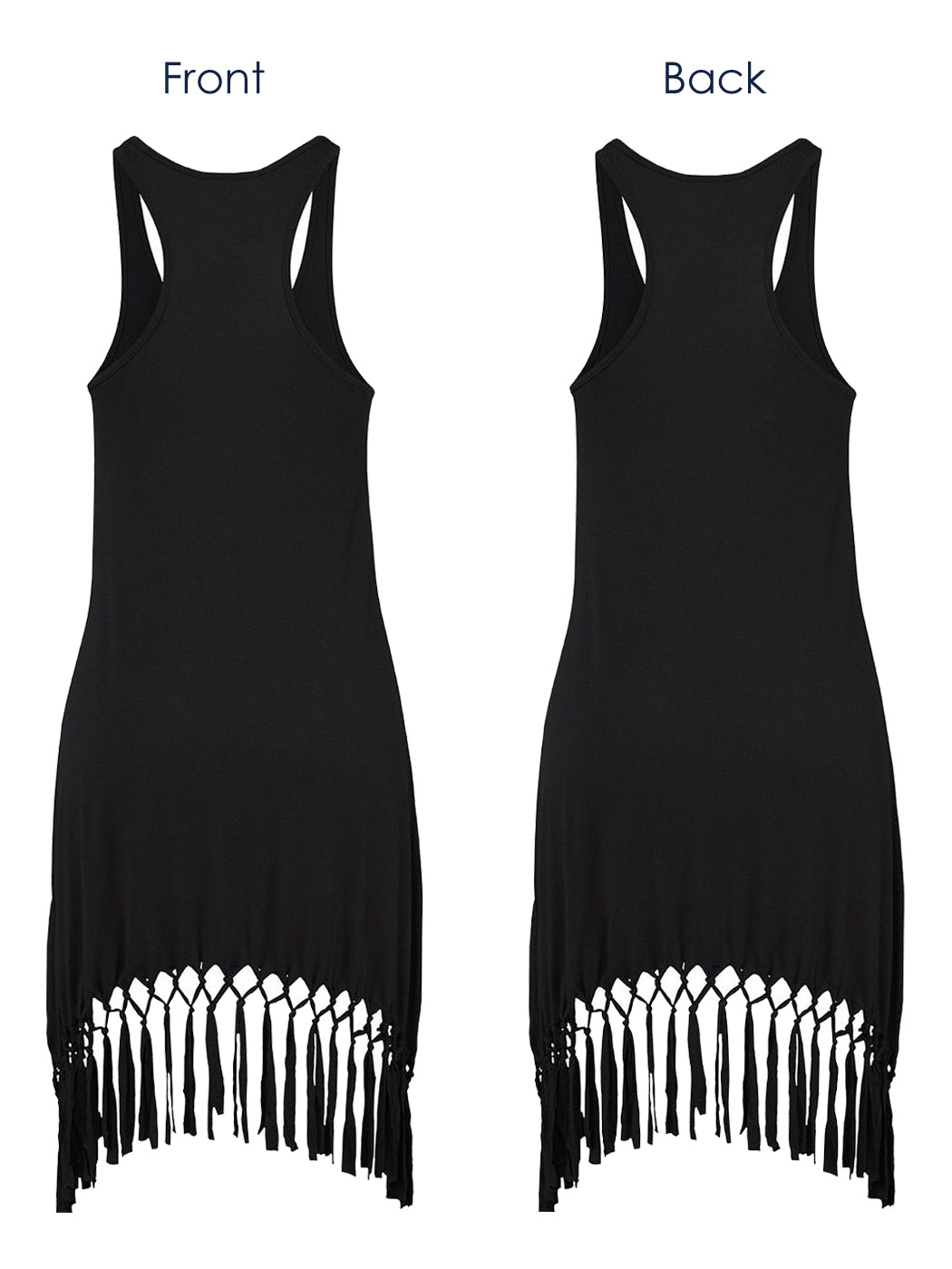 Vestido de verano sin mangas con borlas, informal, de color liso, estilo playero