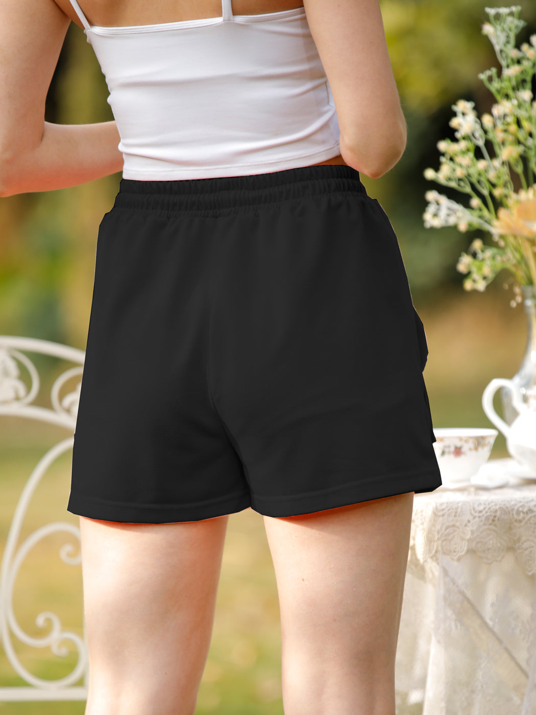 Pantalones cortos para correr, informales, holgados, lisos, con cordón, cintura elástica, bolsillos, pantalones cortos de playa de verano, pantalones de descanso