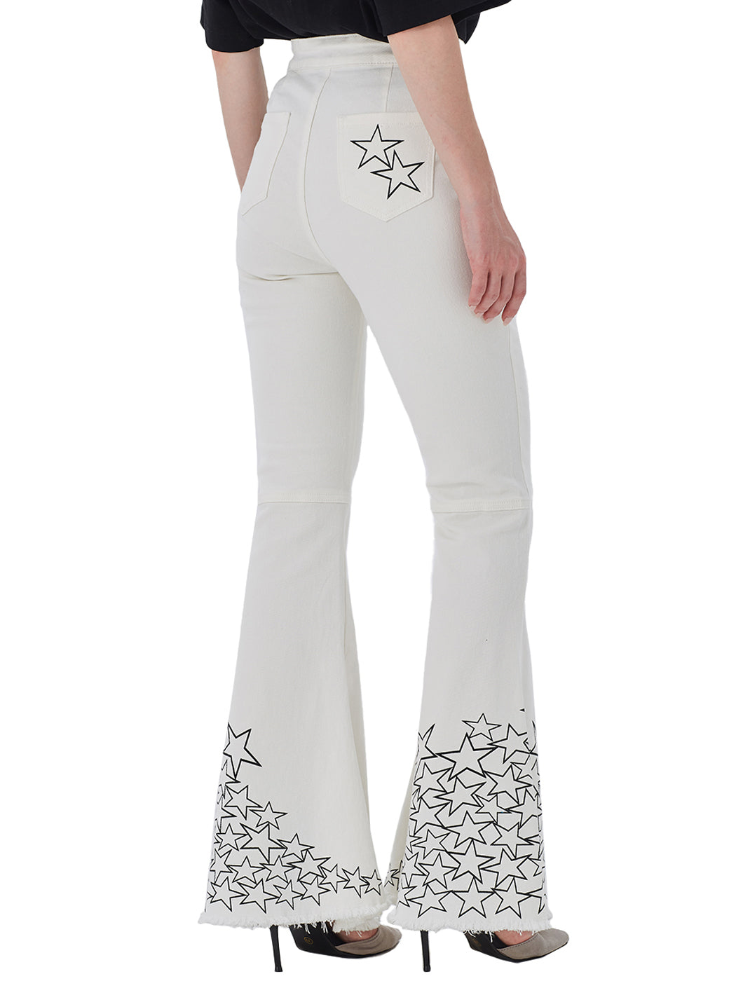 Pantalones vaqueros de cintura alta con campana