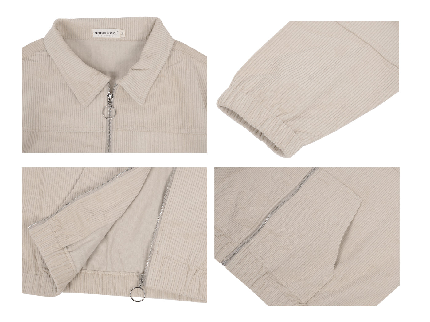 Chaqueta corta de pana de manga larga para mujer de Anna-Kaci