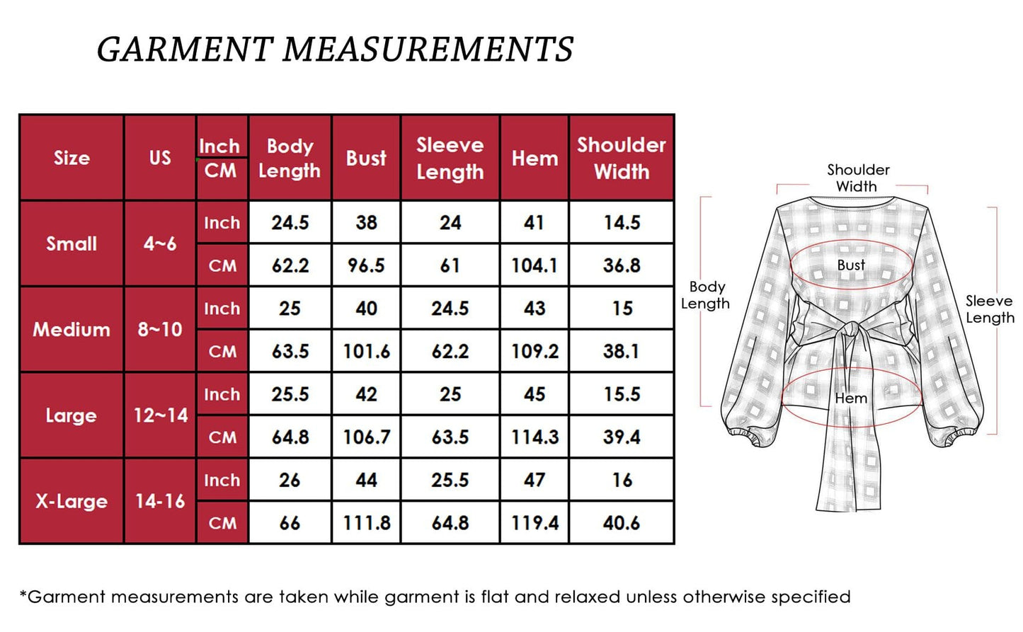 Blusa a cuadros con lazo en la cintura