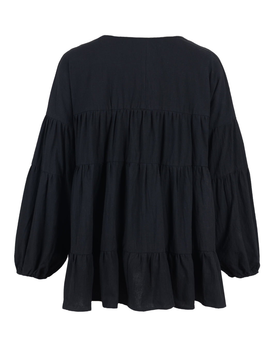 Blusas babydoll de gran tamaño con volantes y mangas farol para mujer de Anna-Kaci