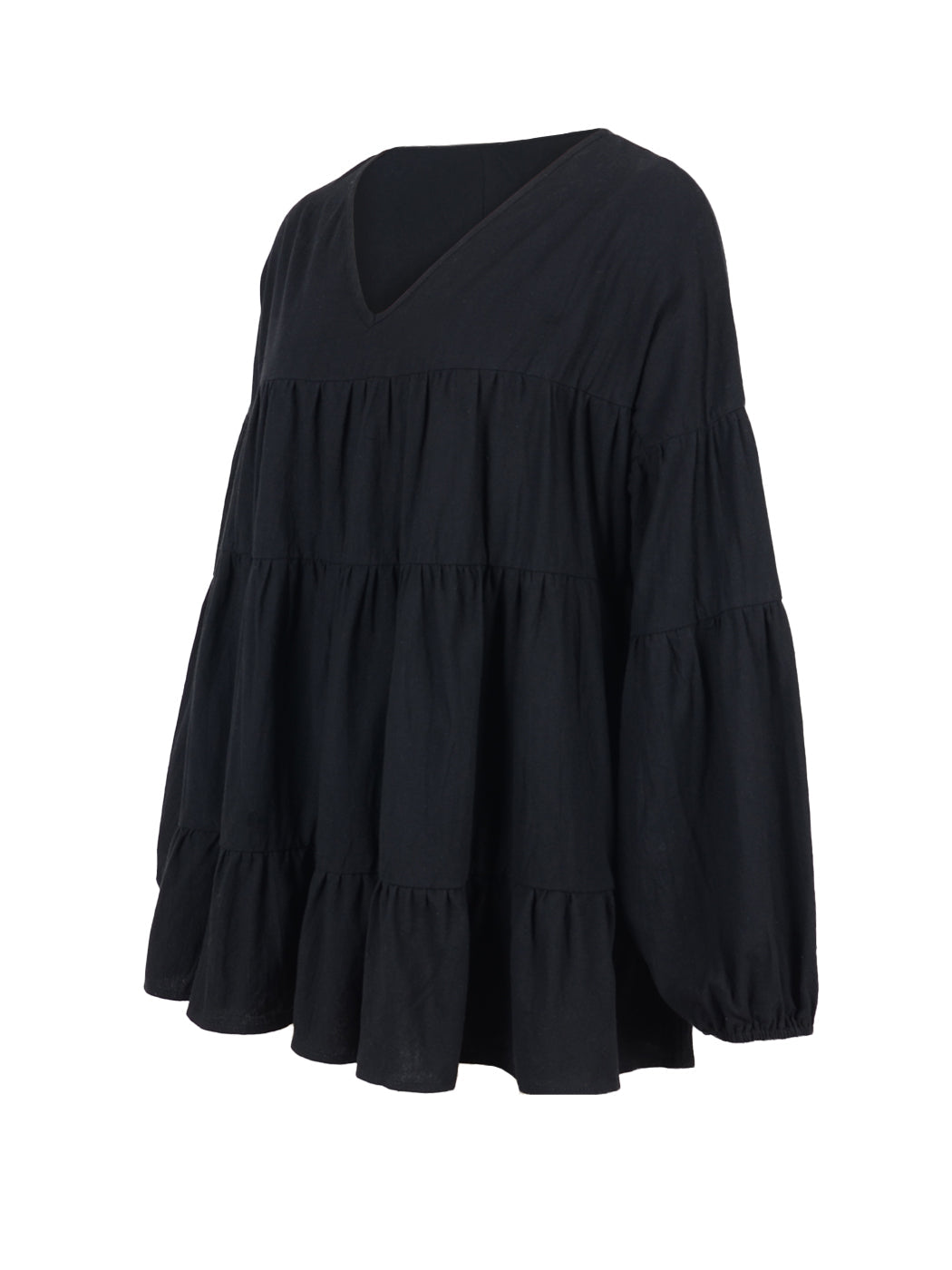 Blusas babydoll de gran tamaño con volantes y mangas farol para mujer de Anna-Kaci