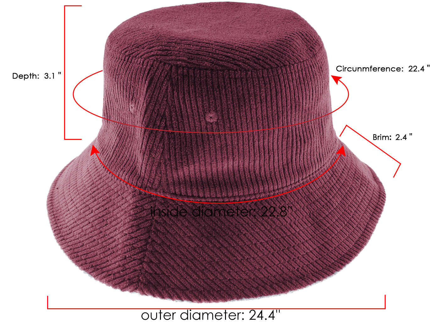 Sombrero de pescador de pana de Anna-Kaci, ligero, informal, de color sólido, unisex, de algodón
