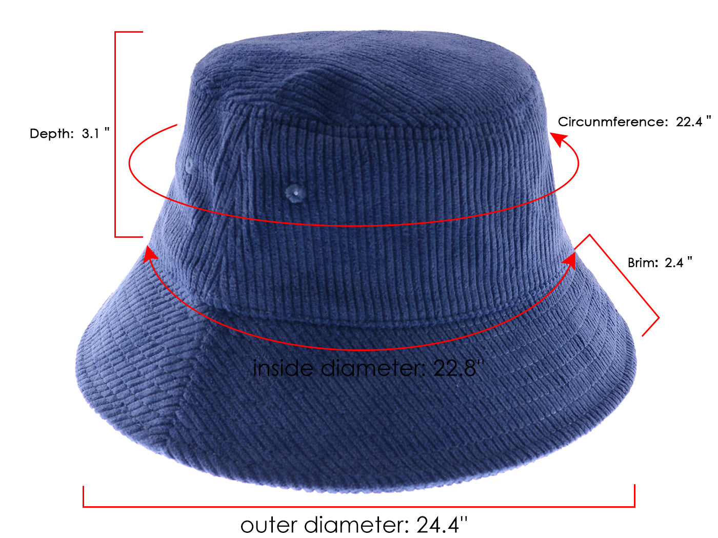Sombrero de pescador de pana de Anna-Kaci, ligero, informal, de color sólido, unisex, de algodón