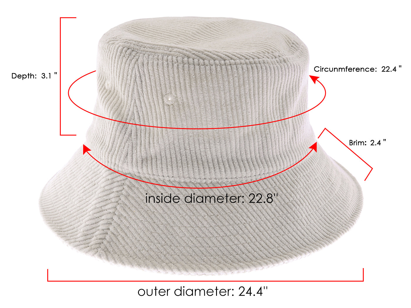 Sombrero de pescador de pana de Anna-Kaci, ligero, informal, de color sólido, unisex, de algodón