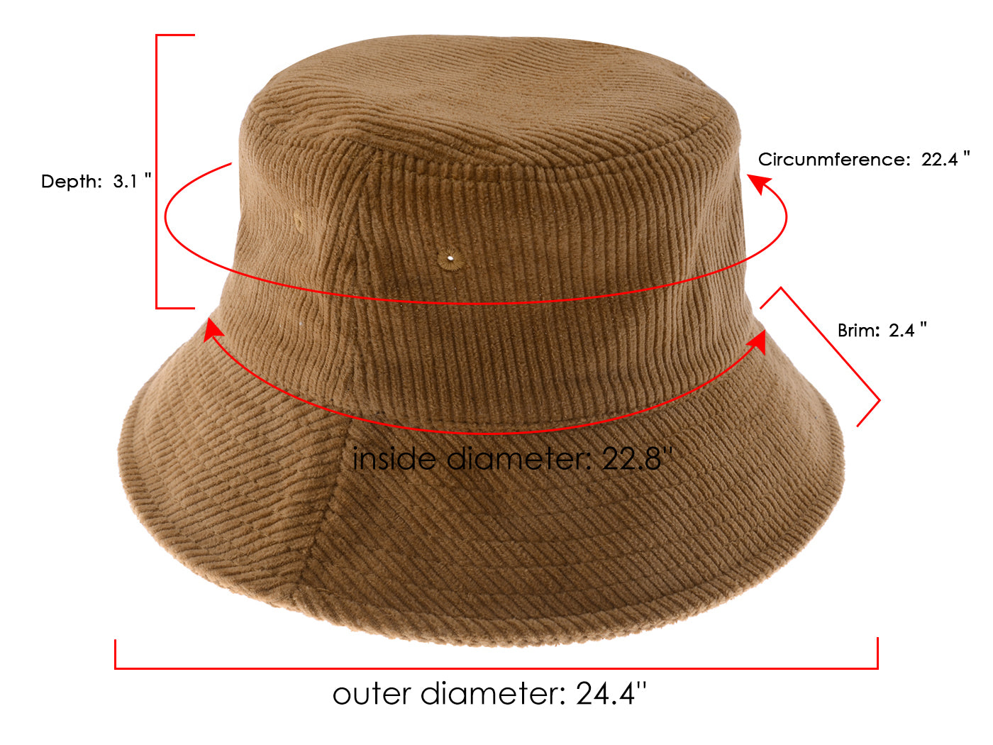 Sombrero de pescador de pana de Anna-Kaci, ligero, informal, de color sólido, unisex, de algodón