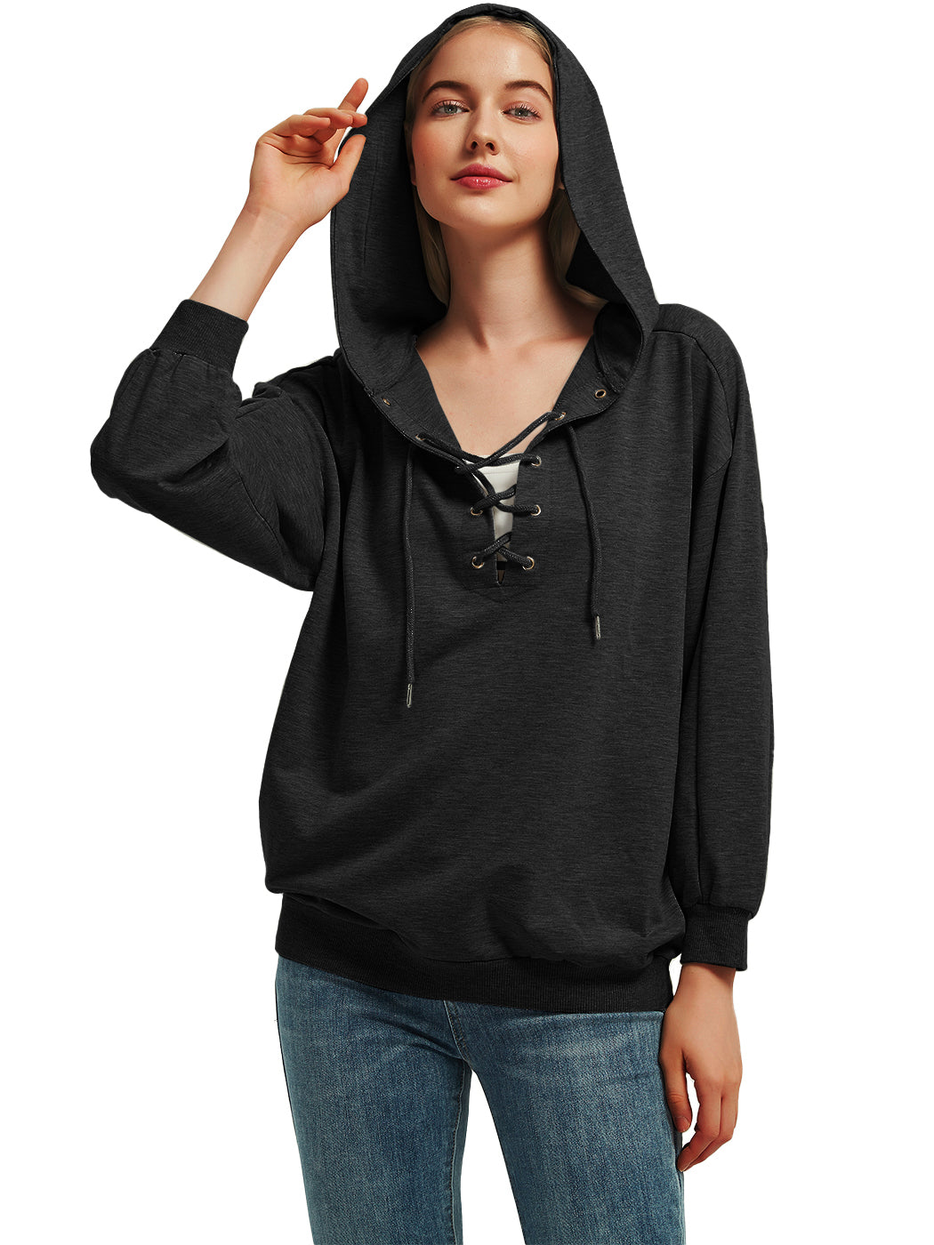 【L】 HUMAN MADE Lace-Up Hooded Pullover Human Made Lace-up Hooded Pullover - Olive Drab | Garmentory