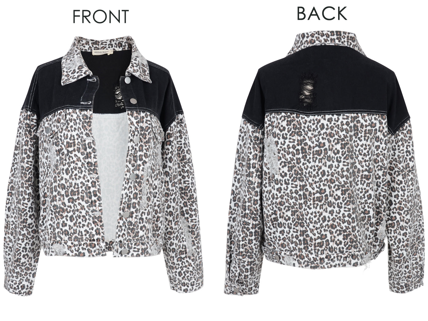Leopard Print Crop Denim Shacket