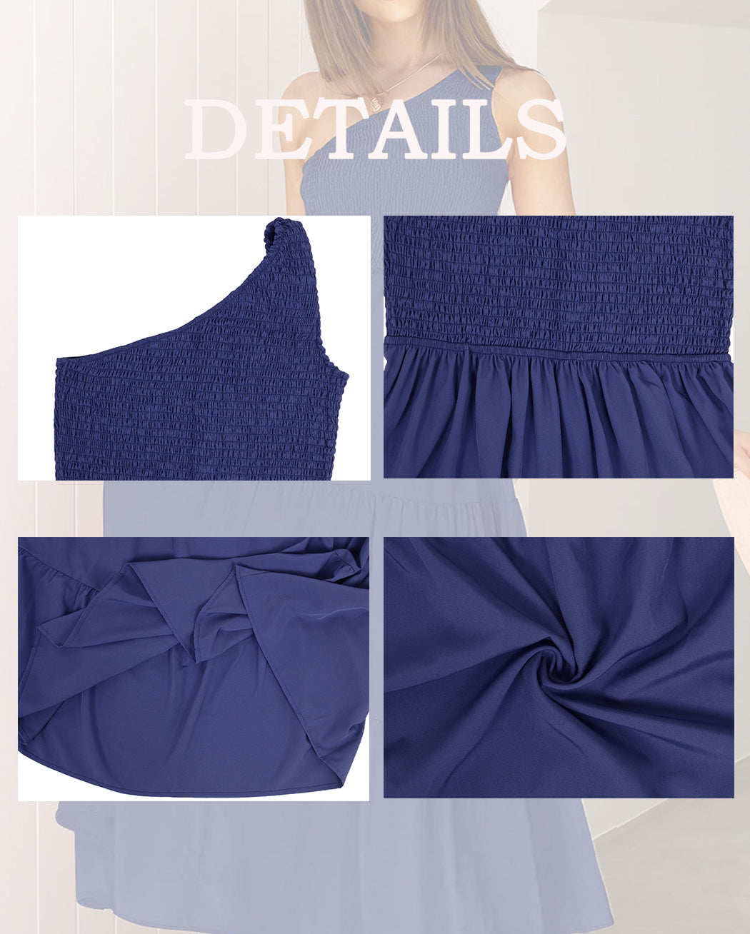 Vestido largo de verano para mujer de Anna-Kaci, estilo bohemio, con un hombro al descubierto, sin mangas, fruncido, holgado, con capas, para fiesta en la playa