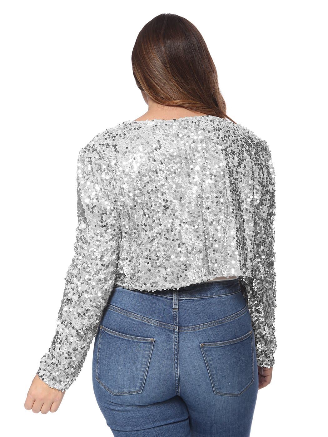 Anna-Kaci Plus Size Long Sleeve Sequin Bolero for Women By Anna-Kaci