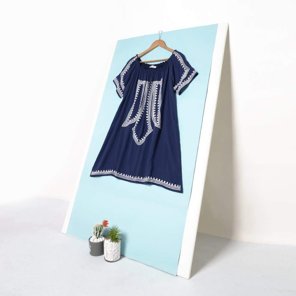 Anna-Kaci Printed Versatile Off Shoulder Smocked Dress | Anna Kaci Blue / One Size