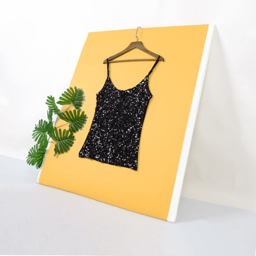 Anna-Kaci Sequin Sparkle Cami Tank Top | Womens | Anna-Kaci Small / Black