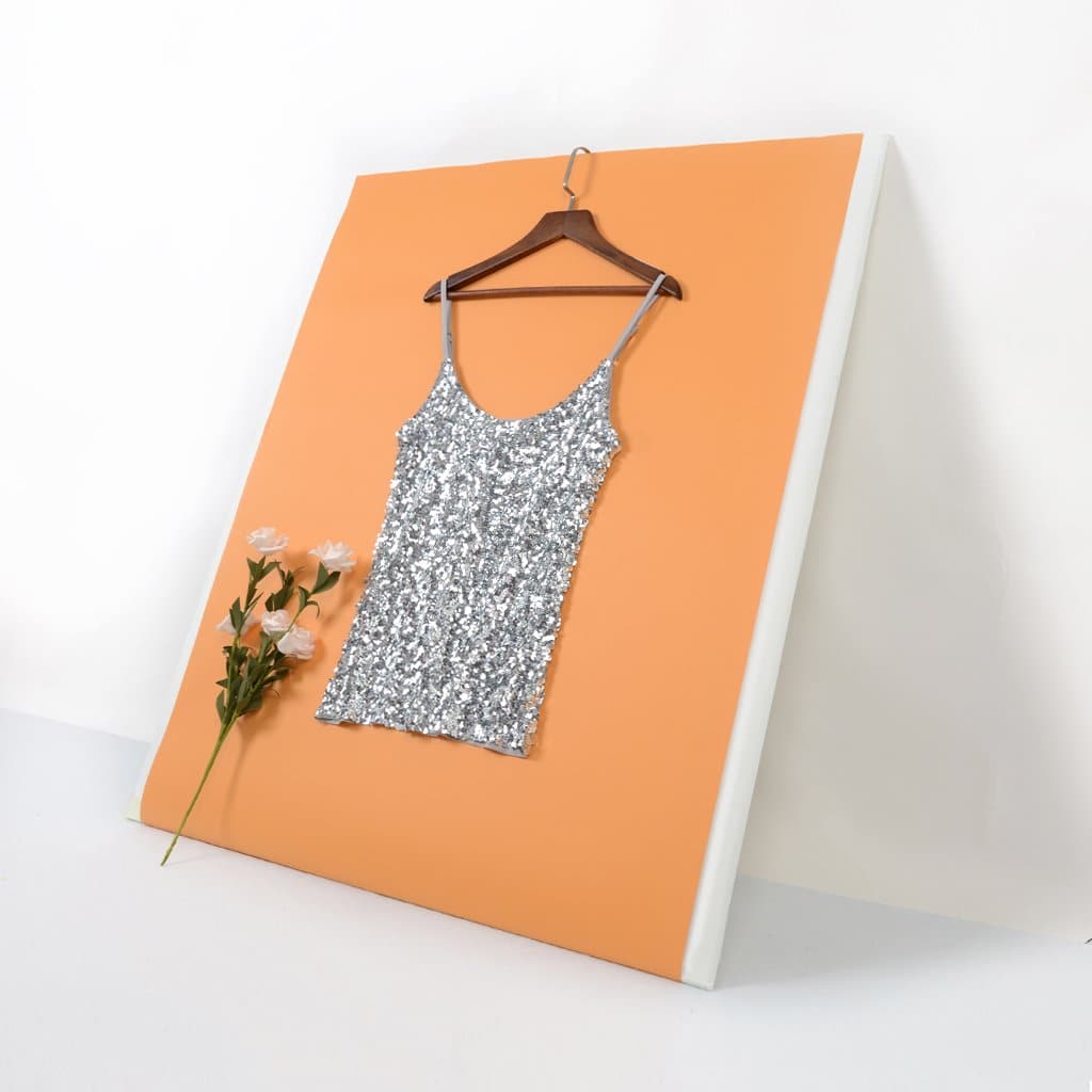 Anna-Kaci Sequin Sparkle Cami Tank Top | Womens | Anna-Kaci  Small / Silver