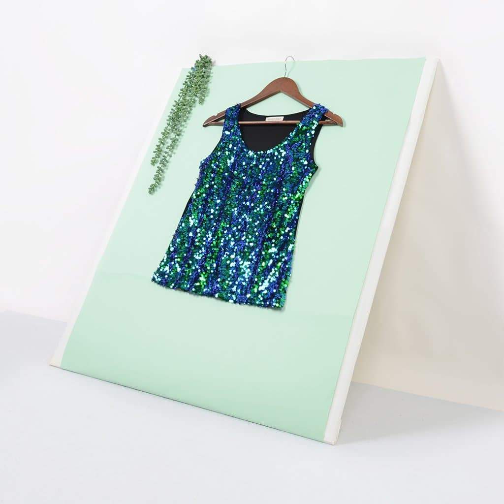 Anna-Kaci Sequin Sparkly Sleeveless Top Glam & Glitz | Women | Anna-Kaci XS / Mermaid