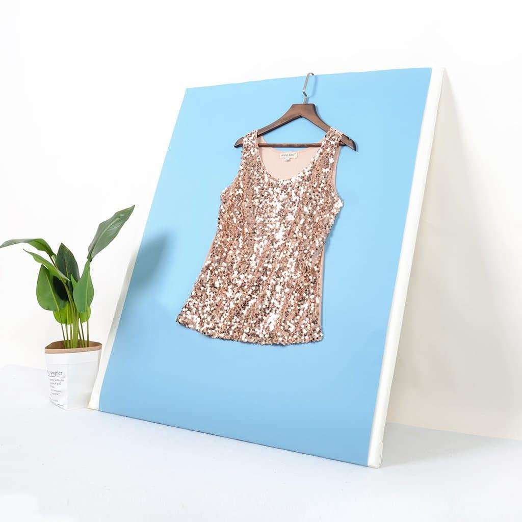 Anna-Kaci Sequin Sparkly Sleeveless Top Glam & Glitz | Women | Anna-Kaci XS / Rose Gold