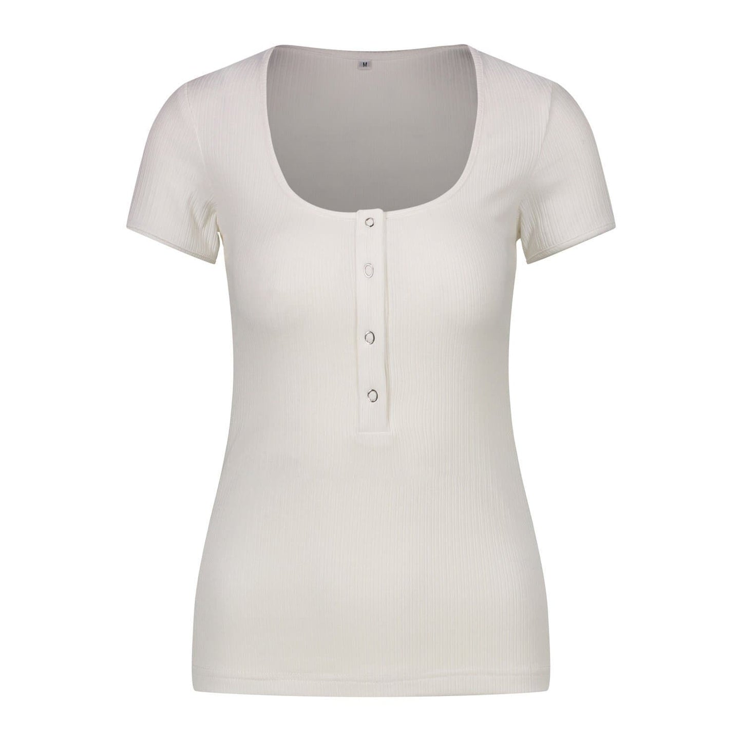 Anna-Kaci Square Neck Button Down Top | Anna-Kaci S / White