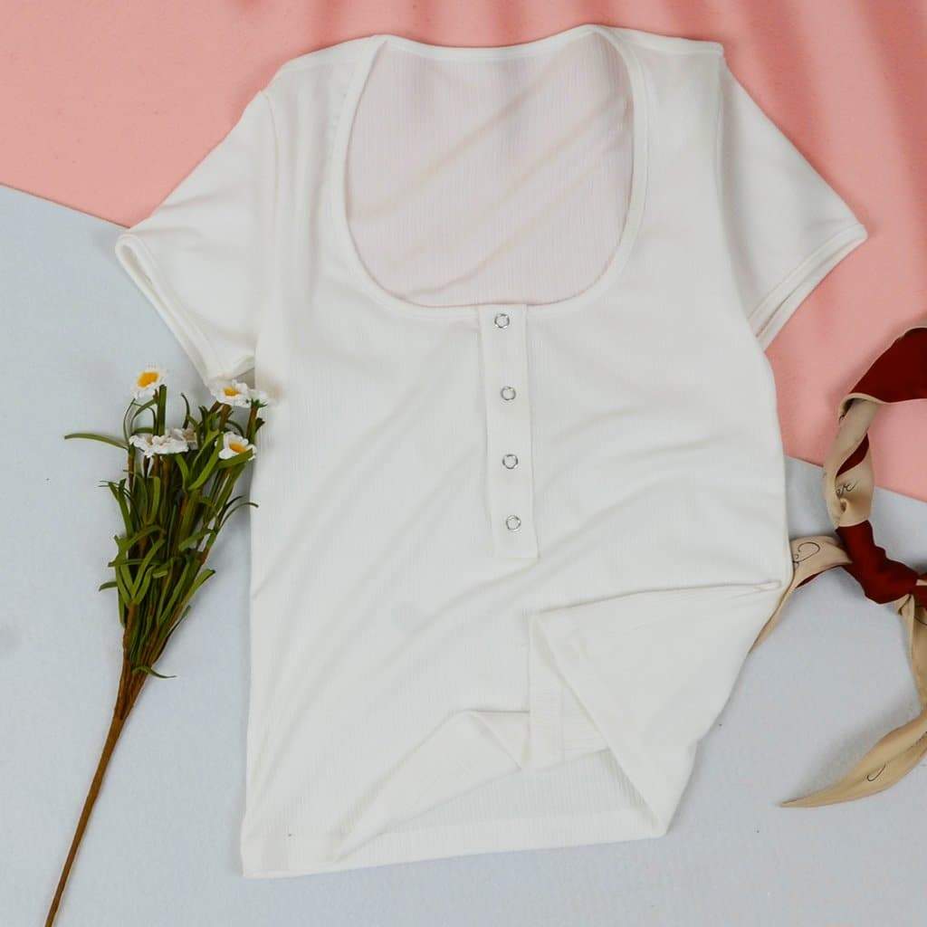 Anna-Kaci Square Neck Button Down Top | Anna-Kaci