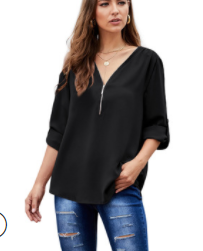 Zip Up Spring Blouse