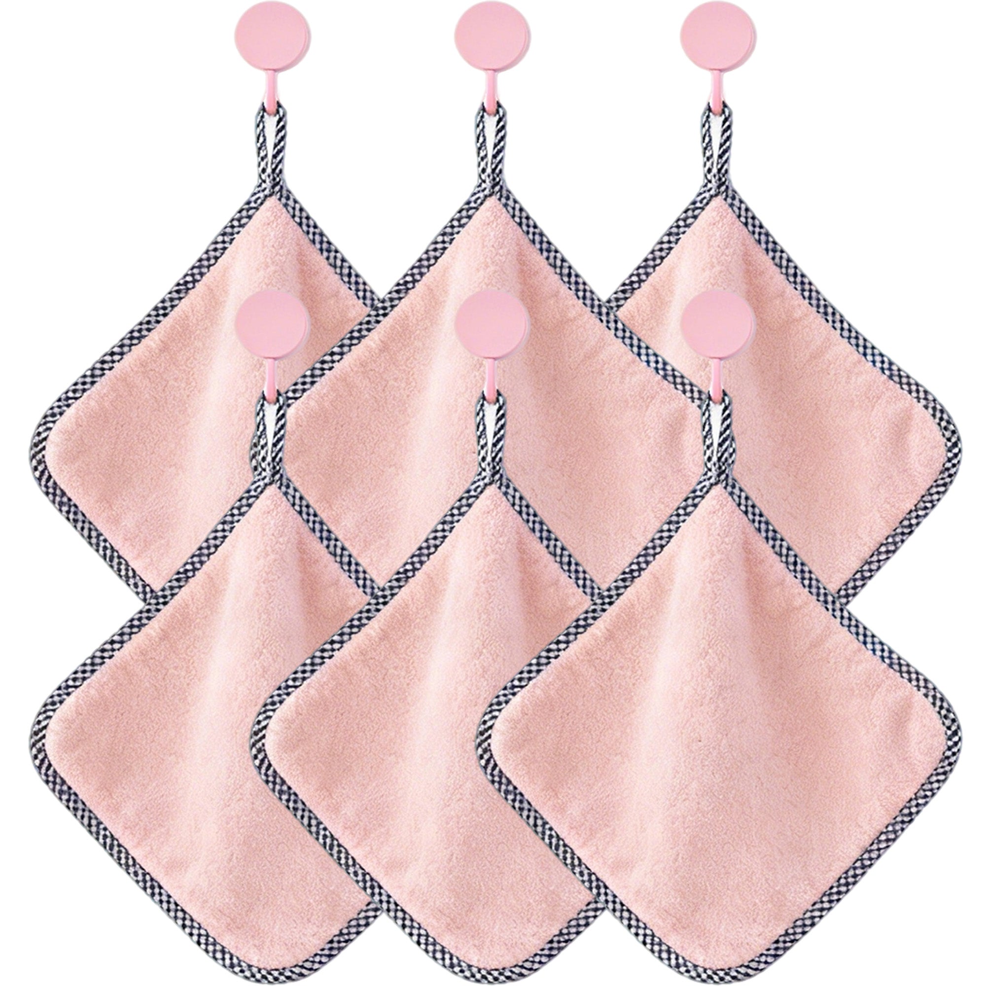 Anna-Kaci Textured Cleaning Dishcloths 6 Pack Reusable Absorbent Hanging Loop Design
