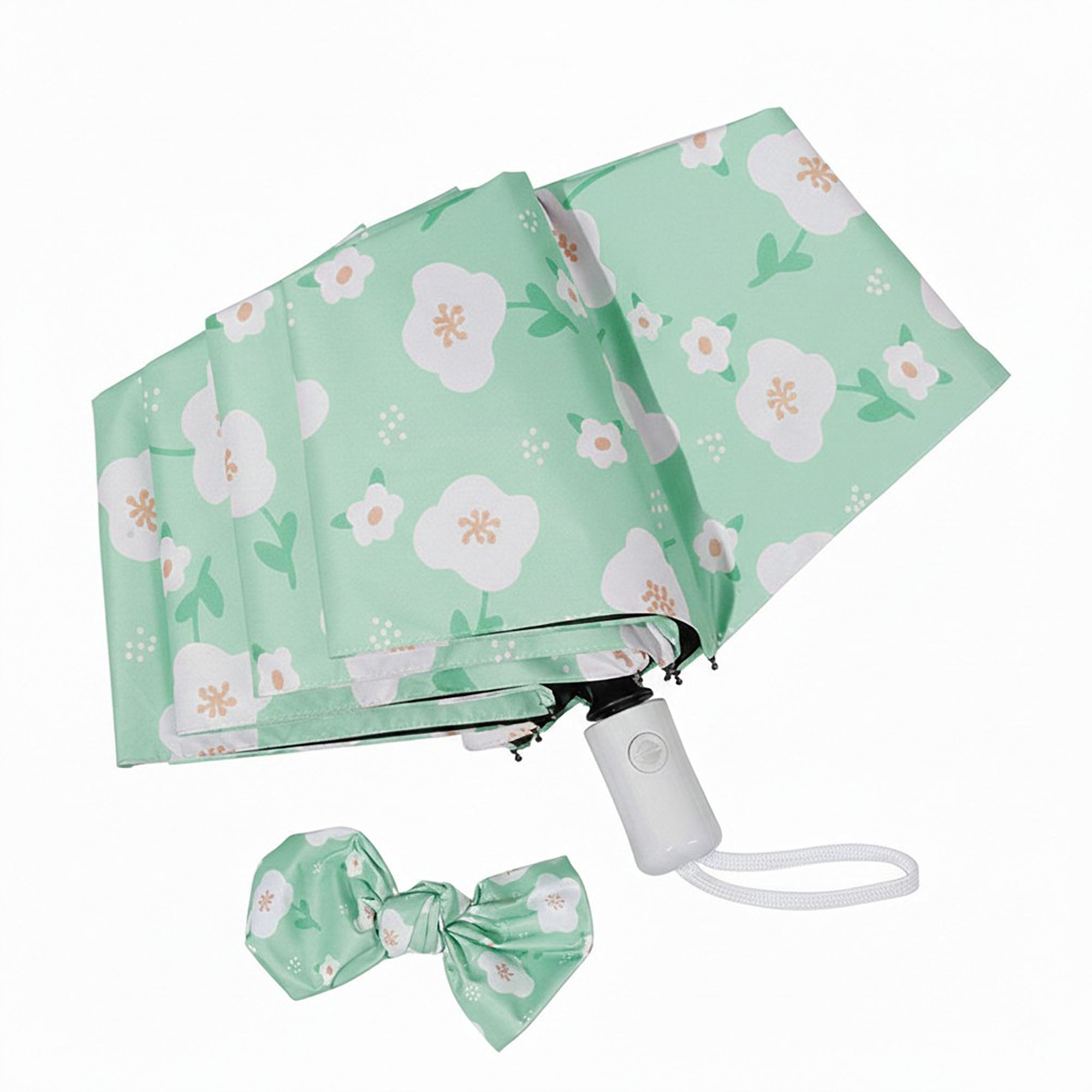 Anna-Kaci Floral Print Automatic Open Umbrella with Compact Foldable Design