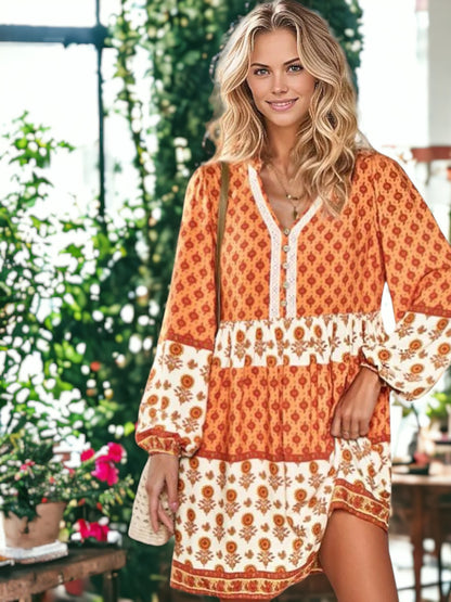 Floral Pattern Boho Dress