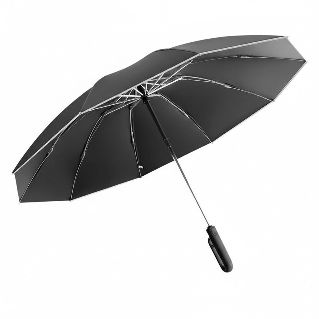 Anna-Kaci Compact Folding Umbrella with Two Tone Canopy Wind Resistant Frame and Automatic Open Handle