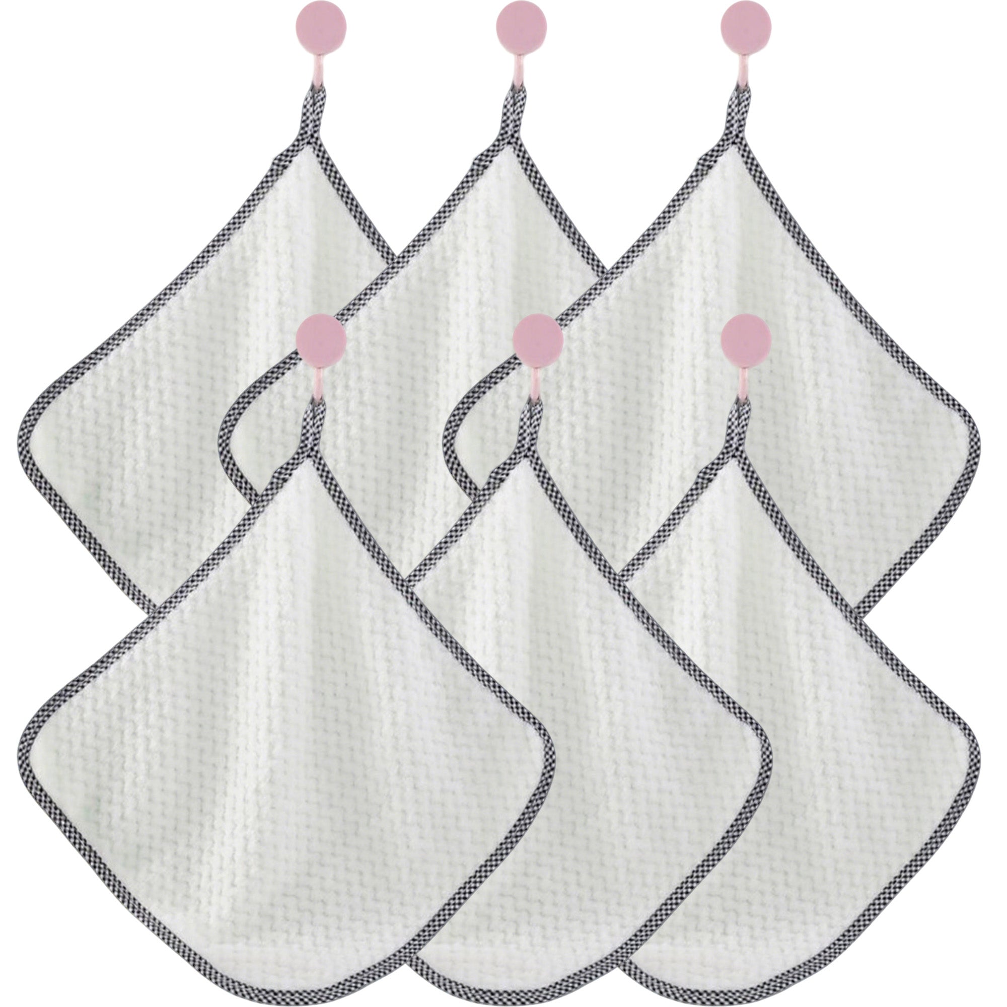 Anna-Kaci Textured Cleaning Dishcloths 6 Pack Reusable Absorbent Hanging Loop Design