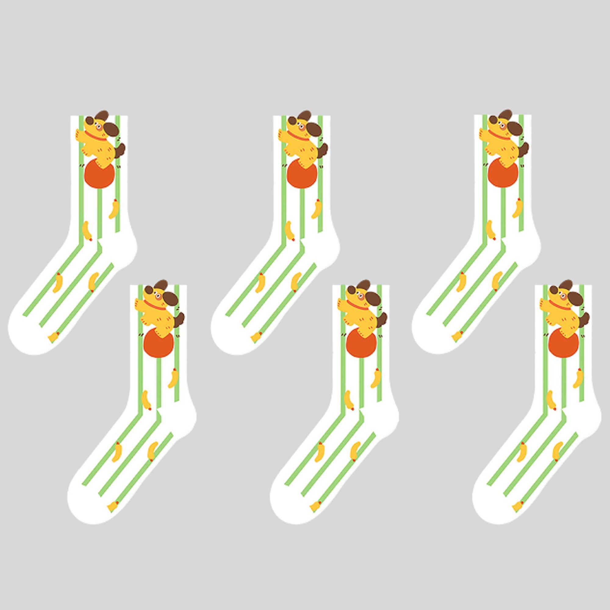 Anna-Kaci Women's 6pk Striped Ankle Socks - Cute Print Pattern Casual Socks for Daily Wear