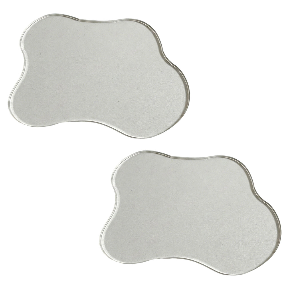Anna-Kaci 2-PC Clear Wavy Edge Coaster Transparent Drink Table Protector