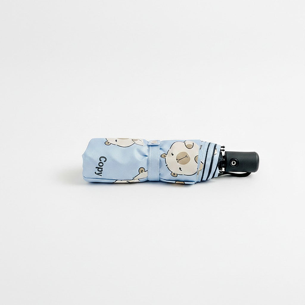 Anna-Kaci Bear Print Compact Folding Umbrella with Automatic Open and Matching Storage Sleeve