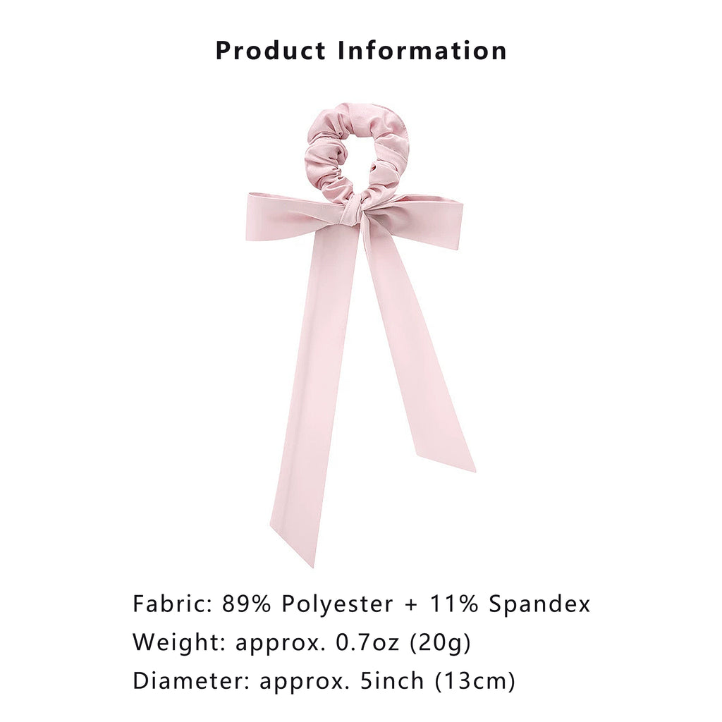 Anna-Kaci Elastic Hair Ties with Long Bows, Hair Scrunchies with Knotted Bow Ribbon for Women Girls