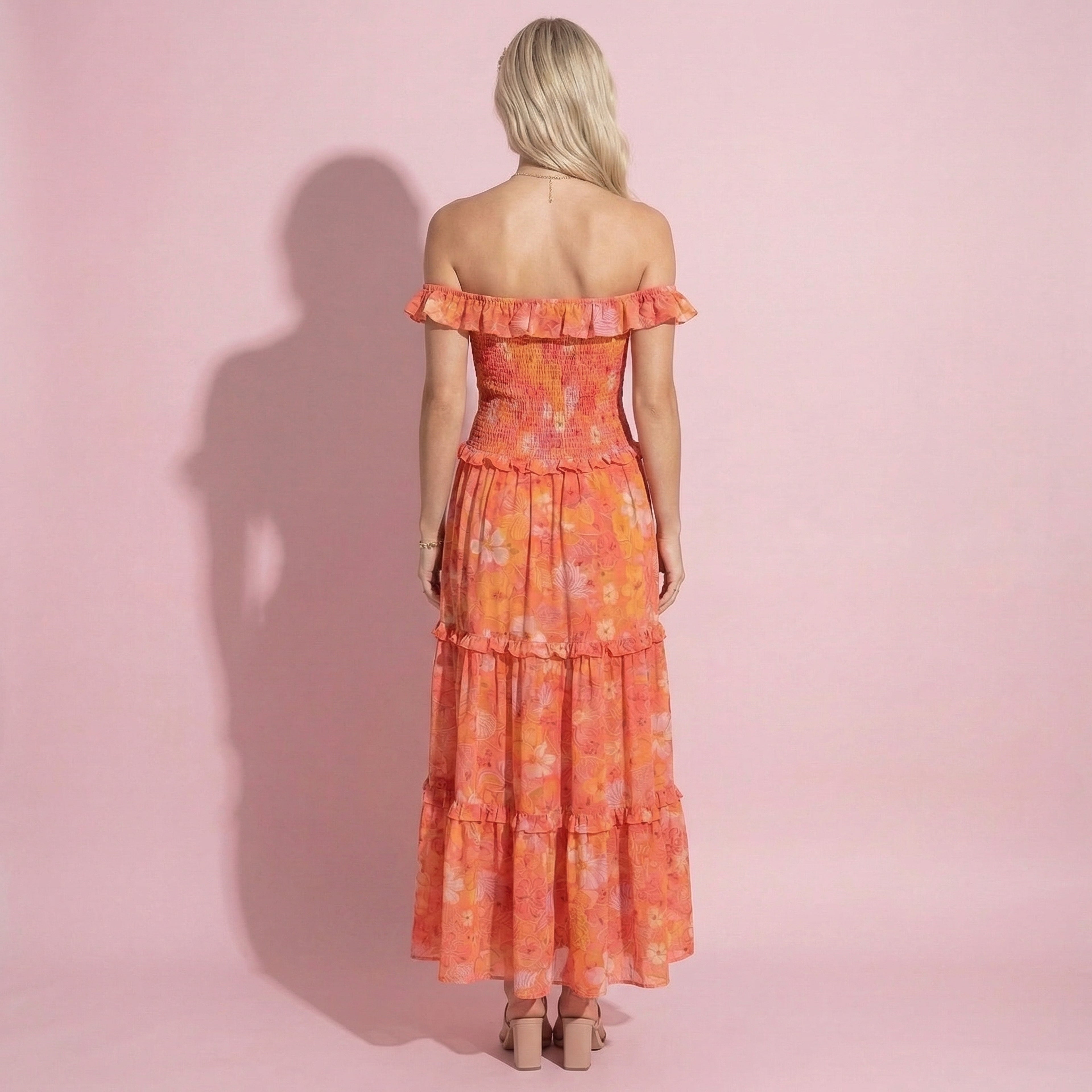 Strappy Smocked Floral Dress