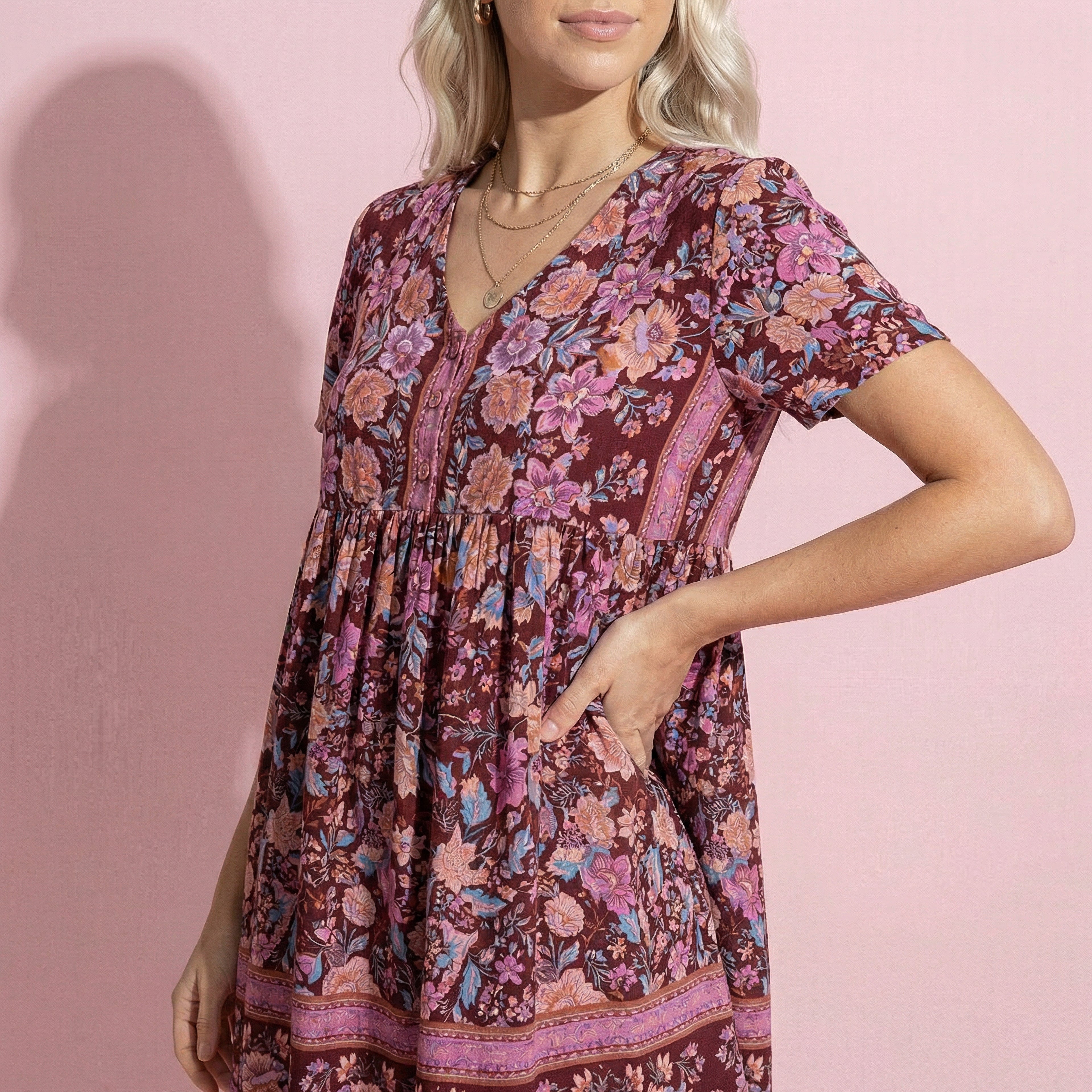 Multicolor Floral Boho Dress